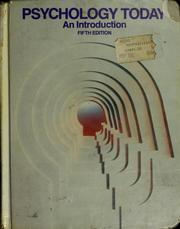 Front cover of Psychology Today by Richard R. Bootzin
