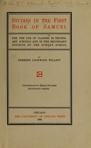 Front cover of Studies in the First book of Samuel by Herbert L. Willett