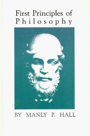 Cover of First principles of philosophy by Manly Palmer Hall