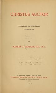 Cover of Christus auctor by Bishop Warren Akin Candler
