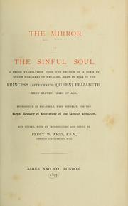 Cover of The mirror of the sinful soul by Marguerite Queen, consort of Henry II, King of Navarre