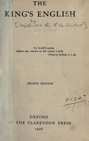 Front cover of The King's English by H. W. Fowler