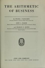 Front cover of The arithmetic of business by Frank J. McMackin