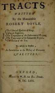 Cover of Tracts by Robert Boyle