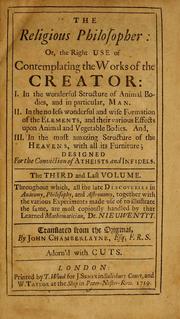 Cover of The religious philospher by Bernard Nieuwentyt