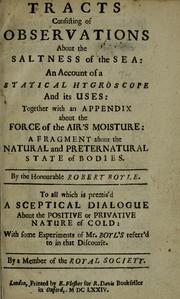 Front cover of Tracts consisting of observations about the saltness of the sea by Robert Boyle