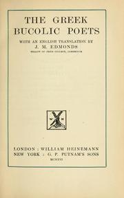 Front cover of The Greek bucolic poets by Theocritus