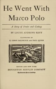 Cover of He Went With Marco Polo by Louise Andrews Kent