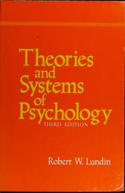 Cover of Theories and systems of psychology by Robert W. Lundin