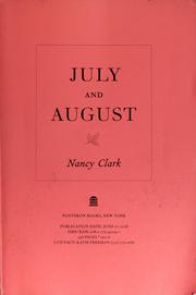 Cover of July and August by Clark, Nancy