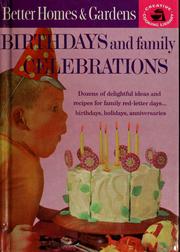 Front cover of Birthdays and Family Celebrations by Better Homes and Gardens