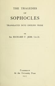 Front cover of The tragedies of Sophocles by Sophocles