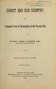 Front cover of Christ and our country by John B. Robins