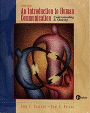 Front cover of An introduction to human communication by Judy C. Pearson