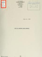 Cover of City of Boston high schools by Boston (Mass.). Finance Commission