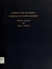 Front cover of Information theory and entropy in communication and scientific measurement by Donald L. Hathway