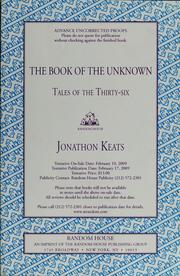 Front cover of The book of the unknown by Jonathon Keats