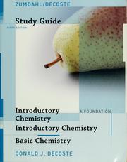 Front cover of Study guide [for] Introductory chemistry, a foundation, sixth  edition, Zumdahl/DeCoste by Donald J. DeCoste