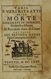 Front cover of Varii, e veri ritratti della morte by Giovanni Battista Manni