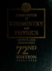 Cover of CRC handbook of chemistry and physics by David R. Lide