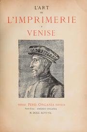 Front cover of L' art de l'imprimerie à Venise by Ferdinando Ongania
