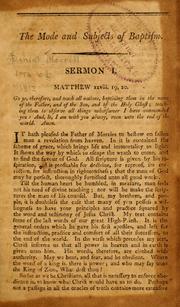 Front cover of The mode and subjects of baptism examined in seven sermons by Daniel Merrill