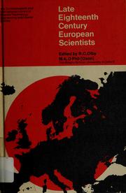 Cover of Late eighteenth century European scientists by Robert C. Olby