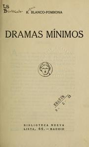 Front cover of Dramas mínimos by Rufino Blanco-Fombona