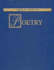 Cover of Critical survey of poetry by Philip K. Jason