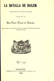 Front cover of La batalla de Bailen by Pedro Niceto de Sobrado