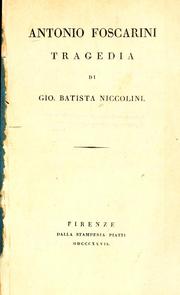 Front cover of Antonio Foscarini by G. B. Niccolini