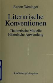 Front cover of Literarische Konventionen by Robert Weninger