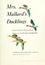 Cover of Mrs. Mallard's ducklings by Clelia C. Benjamin Delafield