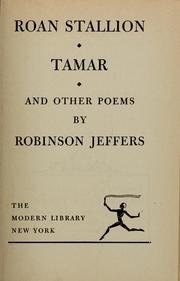 Front cover of Roan stallion, Tamar and other poems by Robinson Jeffers