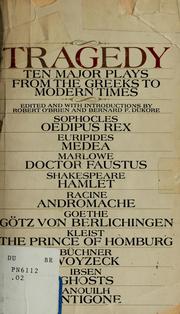 Cover of Tragedy; ten major plays by Robert O'Brien