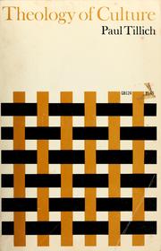 Front cover of Theology of culture by Paul Tillich