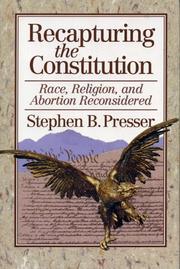 Cover of Recapturing the Constitution by Stephen B. Presser