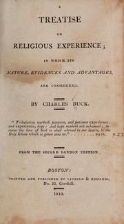 Front cover of A treatise on religious experience by Charles Buck