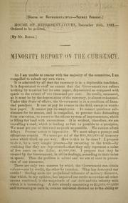 Front cover of Minority report on the currency by Confederate States of America. Congress. House of Representatives. Special Committee on the Currency.