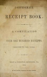 Cover of Confederate receipt book by Unknown