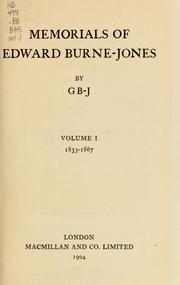 Front cover of Memorials of Edward Burne-Jones by Georgiana Burne-Jones