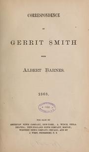 Front cover of Correspondence of Gerrit Smith with Albert Barnes by Gerrit Smith