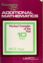 Cover of Additional mathematics by Unknown