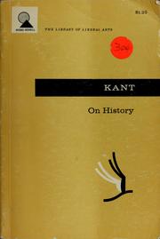 Cover of On history by Immanuel Kant