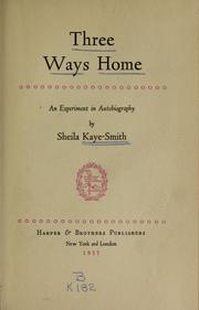 Cover of Three ways home by Sheila Kaye-Smith