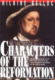Front cover of Characters of the Reformation by Hilaire Belloc