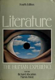 Front cover of Literature, the human experience. Fourth edition by Richard Abcarian