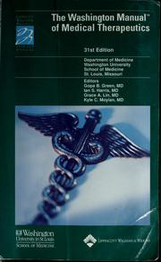 Front cover of The Washington Manual of Medical Therapeutics by Gopa B. Green