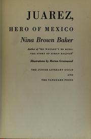 Cover of Juarez by Nina Brown Baker