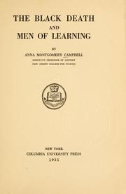 Front cover of The black death and men of learning by Anna Montgomery Campbell